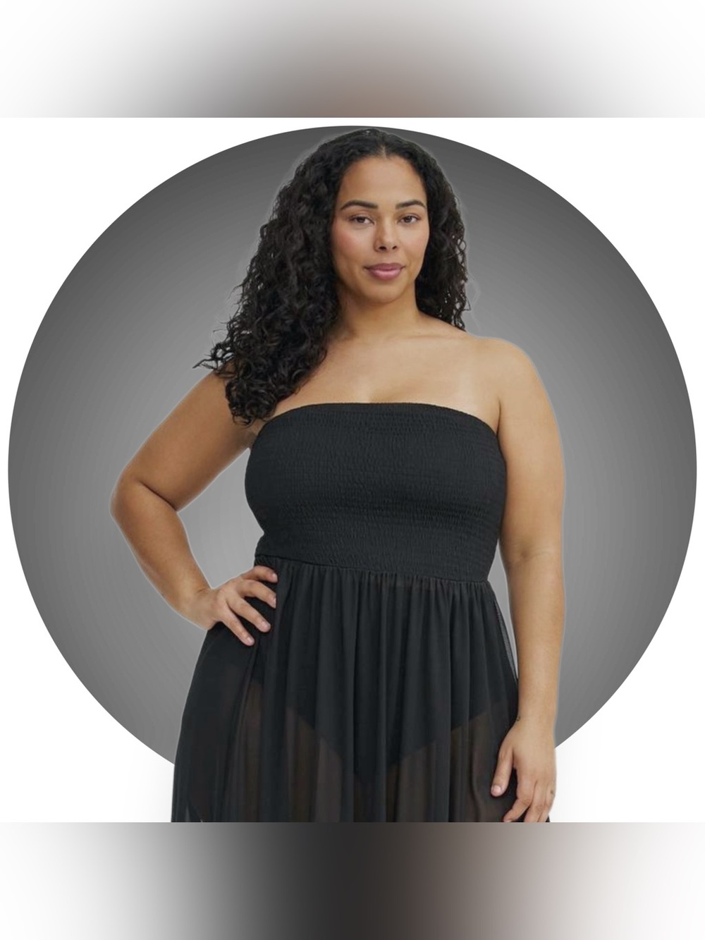NWT • TORRID • MESH SMOCKED SWIM Mesh MAXI COVER-UP - Picture 2 of 8